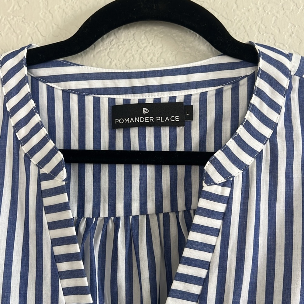 Tuckernuck Blue and White Striped Tiered Mini Dress - Picture 8 of 16